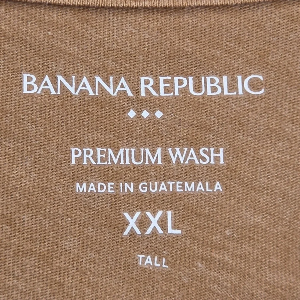 Banana Republic Premium Wash Tee Mens XXL Tall Camel Brown Casual Basic Core NWT